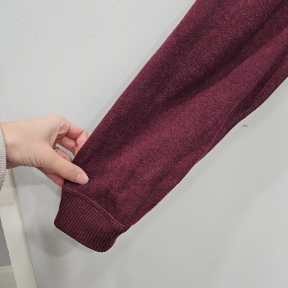 Tommy Bahama Maroon Men's Long Sleeve Quarter Zip Burgundy Sweater Knit Large LG - Picture 5 of 12